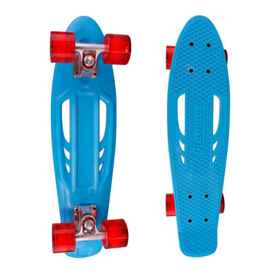 Karnage Retro Skateboard - Blue Deck / Red Wheels